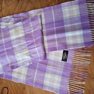 100% Scottish Cashmere Purple Plaid Scarf